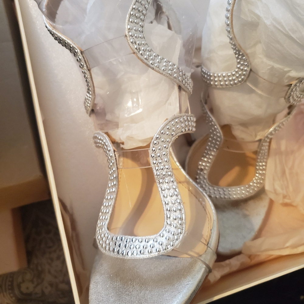 Platinum shimmer sandal